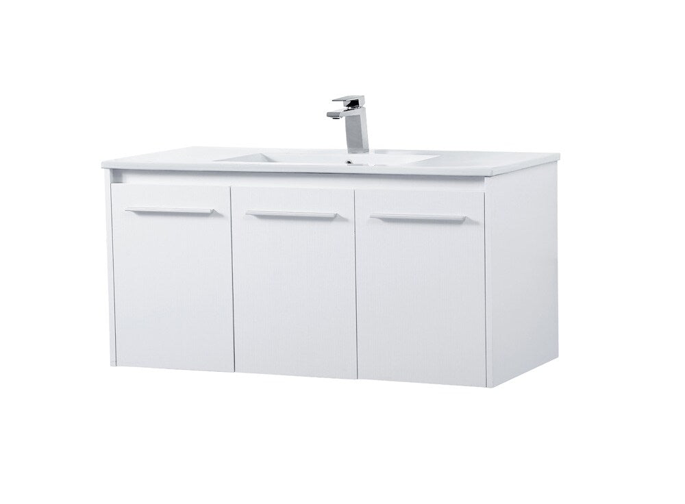 Elegant Furniture & Lighting - Rasina 40 inch Single Bathroom Floating Vanity in White - VF44040WH veiw 7