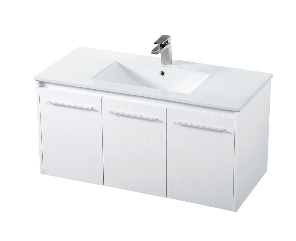 Elegant Furniture & Lighting - Rasina 40 inch Single Bathroom Floating Vanity in White - VF44040WH veiw 8