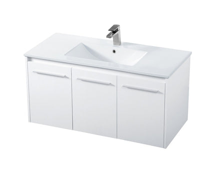 Elegant Furniture & Lighting - Rasina 40 inch Single Bathroom Floating Vanity in White - VF44040WH veiw 8