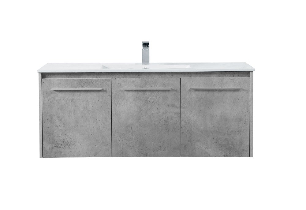 Elegant Furniture & Lighting - Rasina 48 inch Single Bathroom Floating Vanity in Concrete Grey - VF44048CG veiw 1