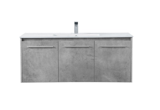 Elegant Furniture & Lighting - Rasina 48 inch Single Bathroom Floating Vanity in Concrete Grey - VF44048CG veiw 1