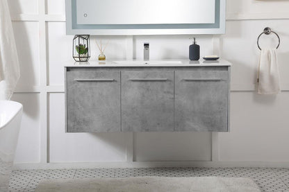 Elegant Furniture & Lighting - Rasina 48 inch Single Bathroom Floating Vanity in Concrete Grey - VF44048CG veiw 2