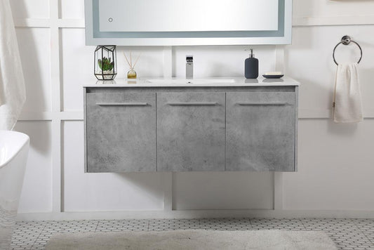 Elegant Furniture & Lighting - Rasina 48 inch Single Bathroom Floating Vanity in Concrete Grey - VF44048CG veiw 2