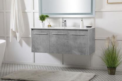 Elegant Furniture & Lighting - Rasina 48 inch Single Bathroom Floating Vanity in Concrete Grey - VF44048CG veiw 3