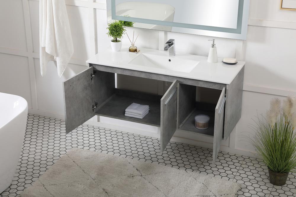 Elegant Furniture & Lighting - Rasina 48 inch Single Bathroom Floating Vanity in Concrete Grey - VF44048CG veiw 4