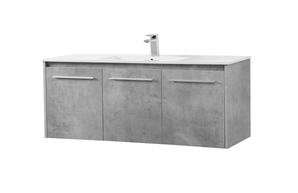 Elegant Furniture & Lighting - Rasina 48 inch Single Bathroom Floating Vanity in Concrete Grey - VF44048CG veiw 7