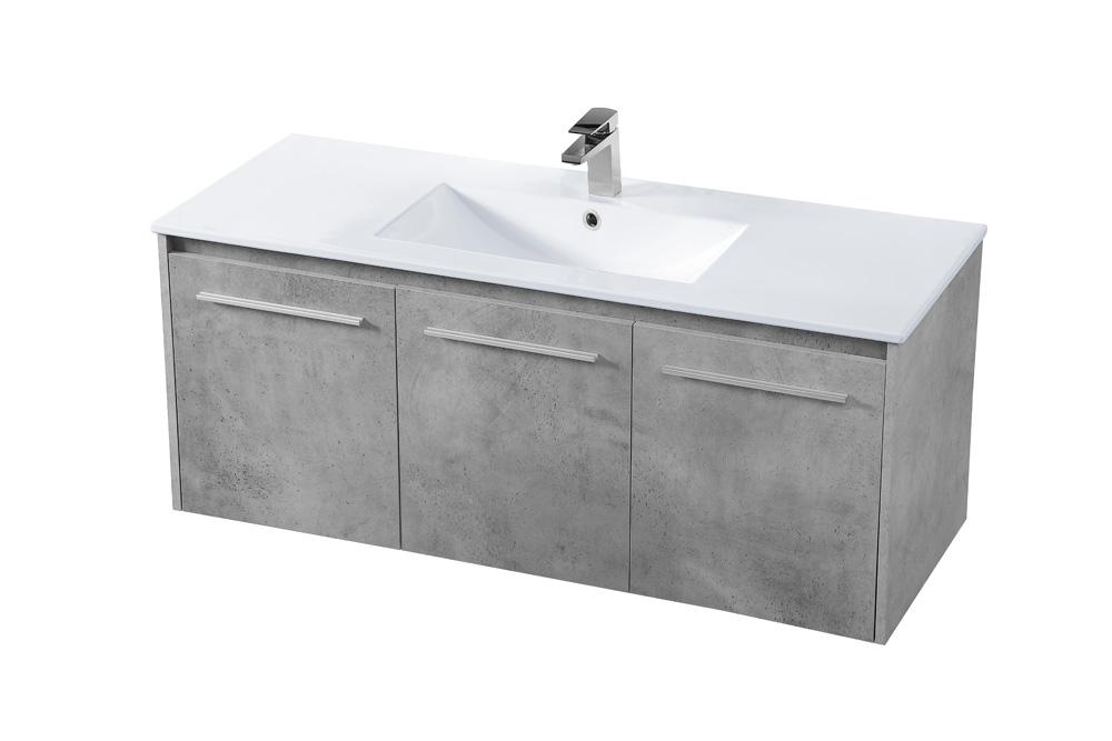 Elegant Furniture & Lighting - Rasina 48 inch Single Bathroom Floating Vanity in Concrete Grey - VF44048CG veiw 8