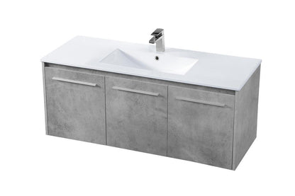 Elegant Furniture & Lighting - Rasina 48 inch Single Bathroom Floating Vanity in Concrete Grey - VF44048CG veiw 8