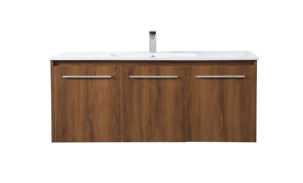 Elegant Furniture & Lighting - Rasina 48 inch Single Bathroom Floating Vanity in Walnut Brown - VF44048WB veiw 1