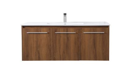 Elegant Furniture & Lighting - Rasina 48 inch Single Bathroom Floating Vanity in Walnut Brown - VF44048WB veiw 1