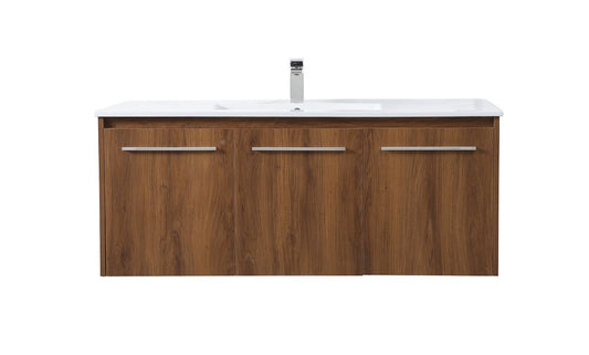 Elegant Furniture & Lighting - Rasina 48 inch Single Bathroom Floating Vanity in Walnut Brown - VF44048WB veiw 1
