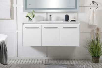 Elegant Furniture & Lighting - Rasina 48 inch Single Bathroom Floating Vanity in White - VF44048WH veiw 1