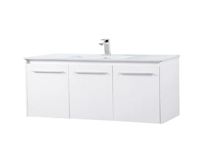 Elegant Furniture & Lighting - Rasina 48 inch Single Bathroom Floating Vanity in White - VF44048WH veiw 7
