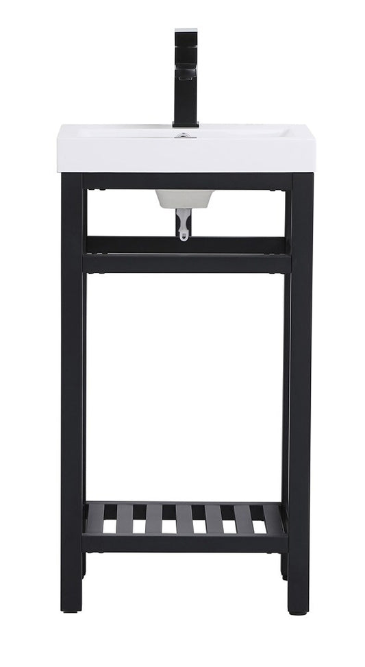 Elegant Furniture & Lighting - Raya 18 inch Single Bathroom Metal Vanity in Black - VF14018BK veiw 1