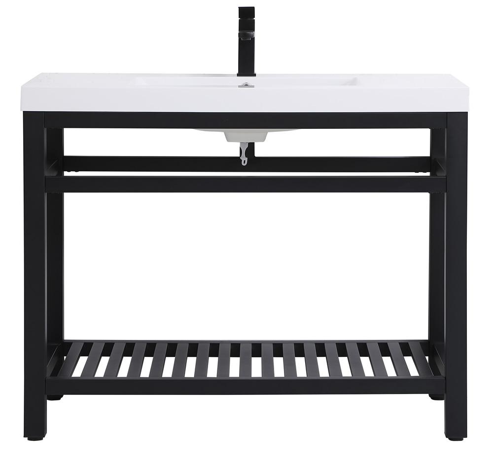 Elegant Furniture & Lighting - Raya 42 inch Single Bathroom Metal Vanity in Black - VF14042BK veiw 1
