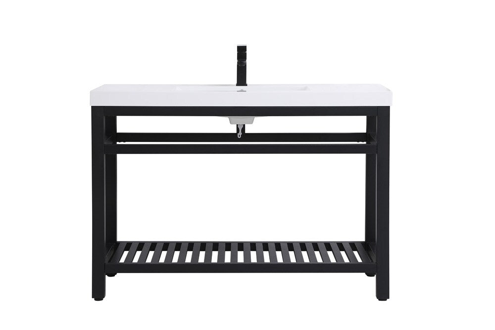 Elegant Furniture & Lighting - Raya 48 inch Single Bathroom Metal Vanity in Black - VF14048BK veiw 1