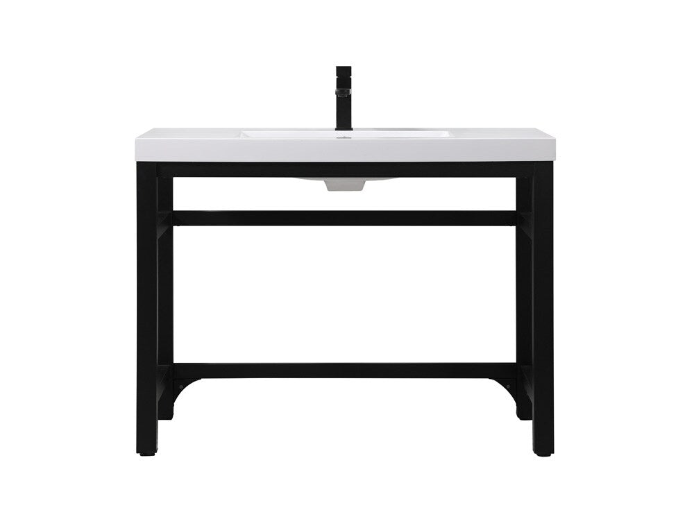 Elegant Furniture & Lighting - Raya 42 inch ADA compliant Single bathroom metal vanity in black - VF14542BK veiw 1