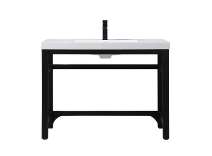 Elegant Furniture & Lighting - Raya 42 inch ADA compliant Single bathroom metal vanity in black - VF14542BK veiw 1