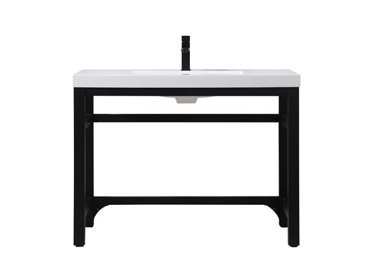 Elegant Furniture & Lighting - Raya 42 inch ADA compliant Single bathroom metal vanity in black - VF14542BK veiw 1
