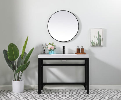 Elegant Furniture & Lighting - Raya 42 inch ADA compliant Single bathroom metal vanity in black - VF14542BK veiw 4