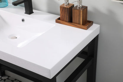 Elegant Furniture & Lighting - Raya 42 inch ADA compliant Single bathroom metal vanity in black - VF14542BK veiw 5