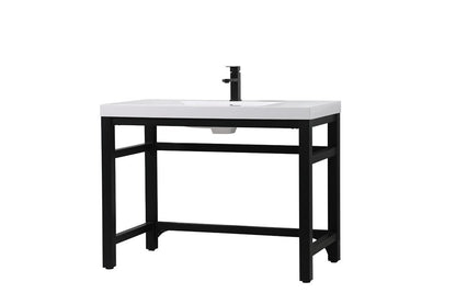 Elegant Furniture & Lighting - Raya 42 inch ADA compliant Single bathroom metal vanity in black - VF14542BK veiw 7