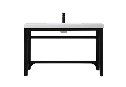 Elegant Furniture & Lighting - Raya 48 inch ADA compliant Single bathroom metal vanity in black - VF14548BK veiw 1