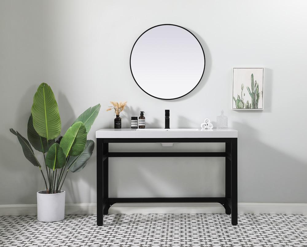 Elegant Furniture & Lighting - Raya 48 inch ADA compliant Single bathroom metal vanity in black - VF14548BK veiw 4