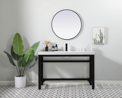 Elegant Furniture & Lighting - Raya 48 inch ADA compliant Single bathroom metal vanity in black - VF14548BK veiw 4