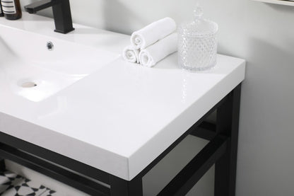 Elegant Furniture & Lighting - Raya 48 inch ADA compliant Single bathroom metal vanity in black - VF14548BK veiw 5