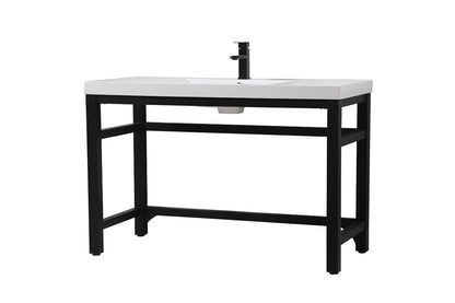 Elegant Furniture & Lighting - Raya 48 inch ADA compliant Single bathroom metal vanity in black - VF14548BK veiw 7
