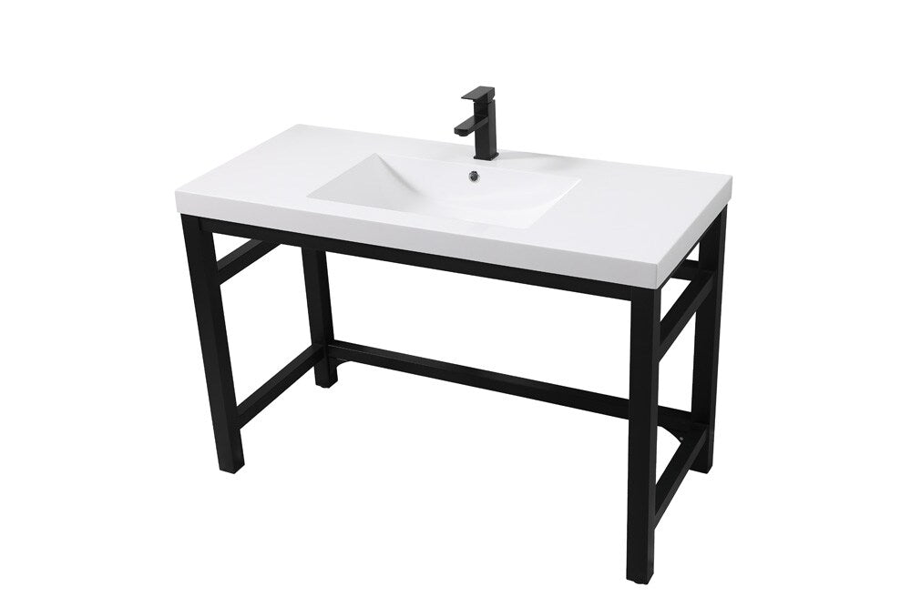 Elegant Furniture & Lighting - Raya 48 inch ADA compliant Single bathroom metal vanity in black - VF14548BK veiw 8