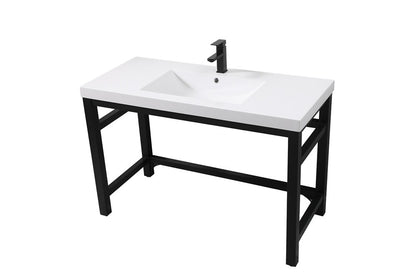 Elegant Furniture & Lighting - Raya 48 inch ADA compliant Single bathroom metal vanity in black - VF14548BK veiw 8