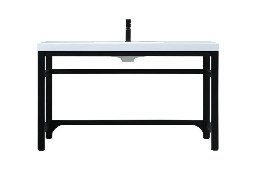 Elegant Furniture & Lighting - Raya 54 Inch ADA Compliant SIngle Bathroom Metal Vanity In Black - VF14554BK veiw 1