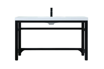 Elegant Furniture & Lighting - Raya 54 Inch ADA Compliant SIngle Bathroom Metal Vanity In Black - VF14554BK veiw 1
