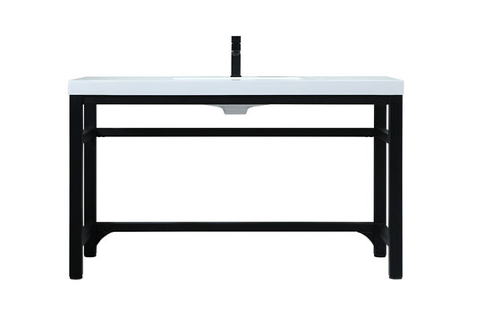 Elegant Furniture & Lighting - Raya 54 Inch ADA Compliant SIngle Bathroom Metal Vanity In Black - VF14554BK veiw 1
