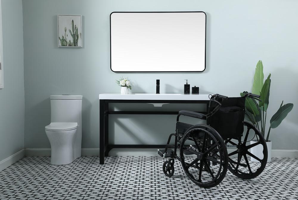 Elegant Furniture & Lighting - Raya 54 Inch ADA Compliant SIngle Bathroom Metal Vanity In Black - VF14554BK veiw 5