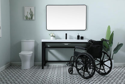 Elegant Furniture & Lighting - Raya 54 Inch ADA Compliant SIngle Bathroom Metal Vanity In Black - VF14554BK veiw 5
