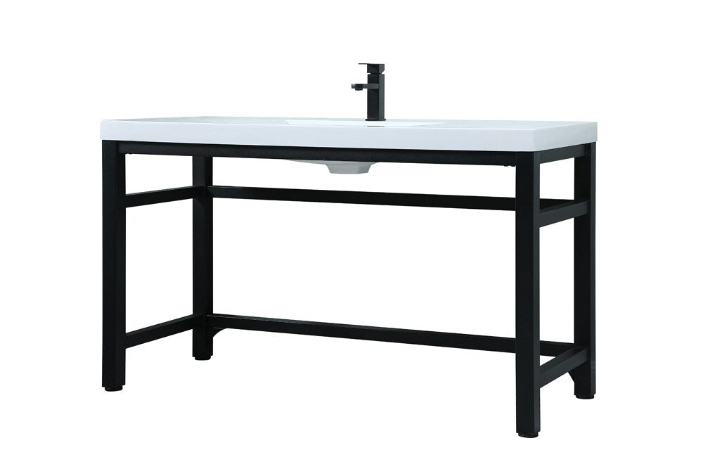 Elegant Furniture & Lighting - Raya 54 Inch ADA Compliant SIngle Bathroom Metal Vanity In Black - VF14554BK veiw 8