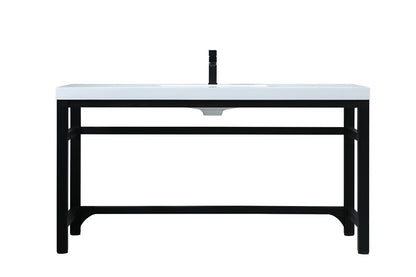 Elegant Furniture & Lighting - Raya 60 Inch ADA Compliant SIngle Bathroom Metal Vanity In Black - VF14560BK veiw 1