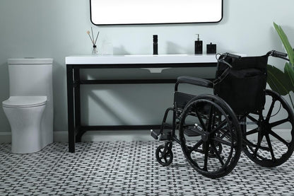 Elegant Furniture & Lighting - Raya 60 Inch ADA Compliant SIngle Bathroom Metal Vanity In Black - VF14560BK veiw 2