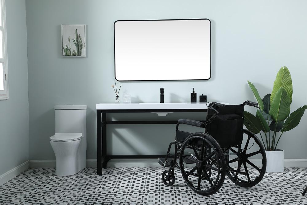 Elegant Furniture & Lighting - Raya 60 Inch ADA Compliant SIngle Bathroom Metal Vanity In Black - VF14560BK veiw 5
