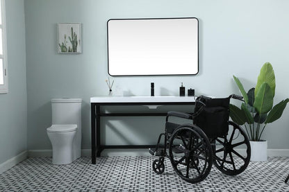 Elegant Furniture & Lighting - Raya 60 Inch ADA Compliant SIngle Bathroom Metal Vanity In Black - VF14560BK veiw 5