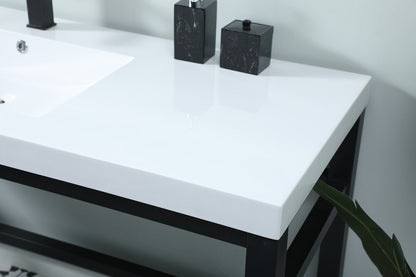 Elegant Furniture & Lighting - Raya 60 Inch ADA Compliant SIngle Bathroom Metal Vanity In Black - VF14560BK veiw 6