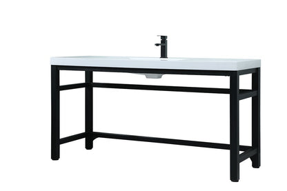Elegant Furniture & Lighting - Raya 60 Inch ADA Compliant SIngle Bathroom Metal Vanity In Black - VF14560BK veiw 8