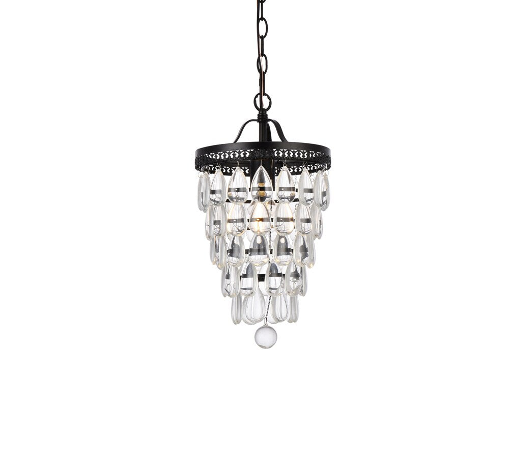 Elegant Furniture & Lighting - Reese 9 inch pendant in black - LD714D9BK veiw 1