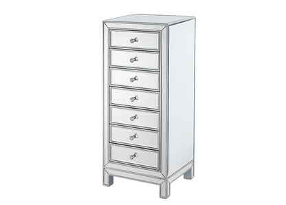Elegant Furniture & Lighting - Reflexion Lingerie Chest 7 drawers 18in. W x 15in. D x 42in. H in antique silver paint - MF72047 veiw 1