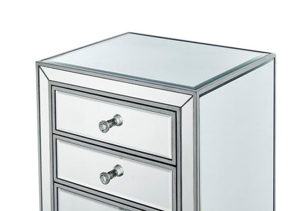 Elegant Furniture & Lighting - Reflexion Lingerie Chest 7 drawers 18in. W x 15in. D x 42in. H in antique silver paint - MF72047 veiw 6