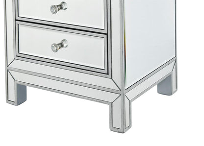 Elegant Furniture & Lighting - Reflexion Lingerie Chest 7 drawers 18in. W x 15in. D x 42in. H in antique silver paint - MF72047 veiw 8