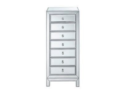 Elegant Furniture & Lighting - Reflexion Lingerie Chest 7 drawers 18in. W x 15in. D x 42in. H in antique silver paint - MF72047 veiw 9